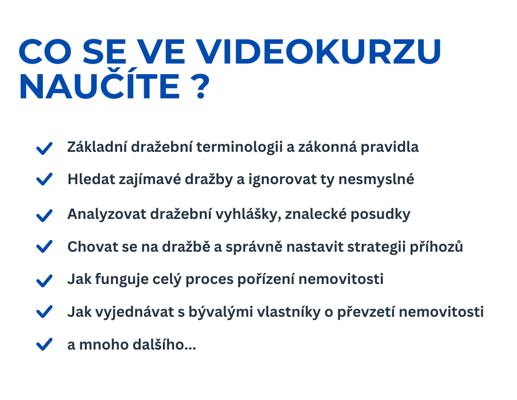 Přinosy videokurzu - dražby